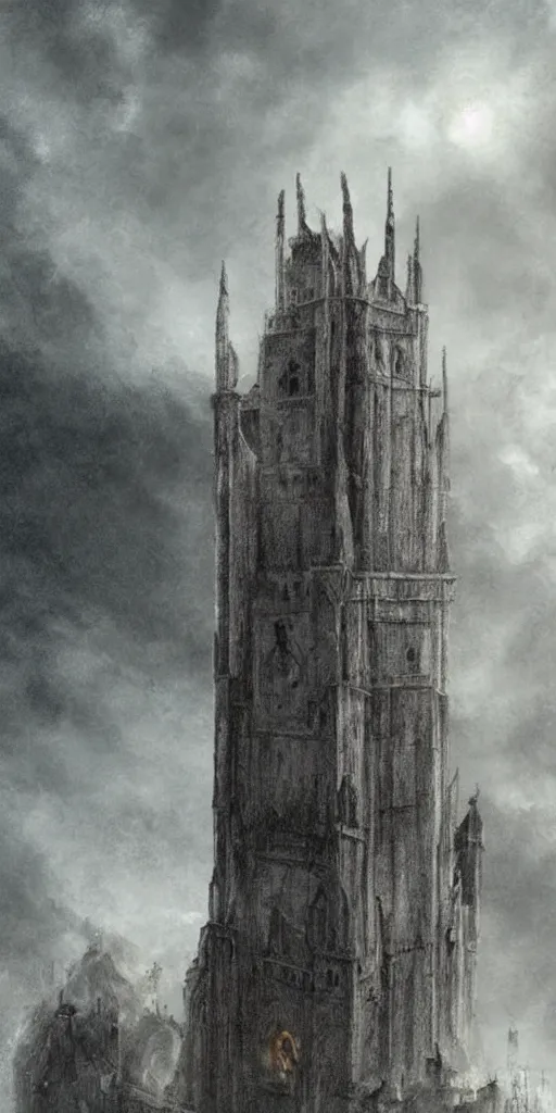 Prompt: giant medieval tower concept art, very very very very tall, dramatic lightning, trending on deviantart, movie still, award wining photograph