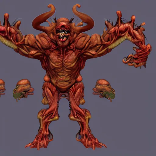 Prompt: Doom Cacodemon anatomical study