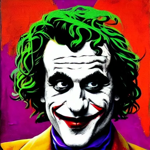 Image similar to ilya yefimovich repin and mimmo rottela and banksy as joaquin phoenix skinny joker, holding lady gaga harley queen hand, ultra photorealistic, intricate details, pop art style, concept art, confident posse, justify content center, 2 colours, warm color, 4 k, 4 d, ultra smooth, sharp focus,