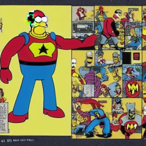 Image similar to Homer Simpson as a Marvel superhero,