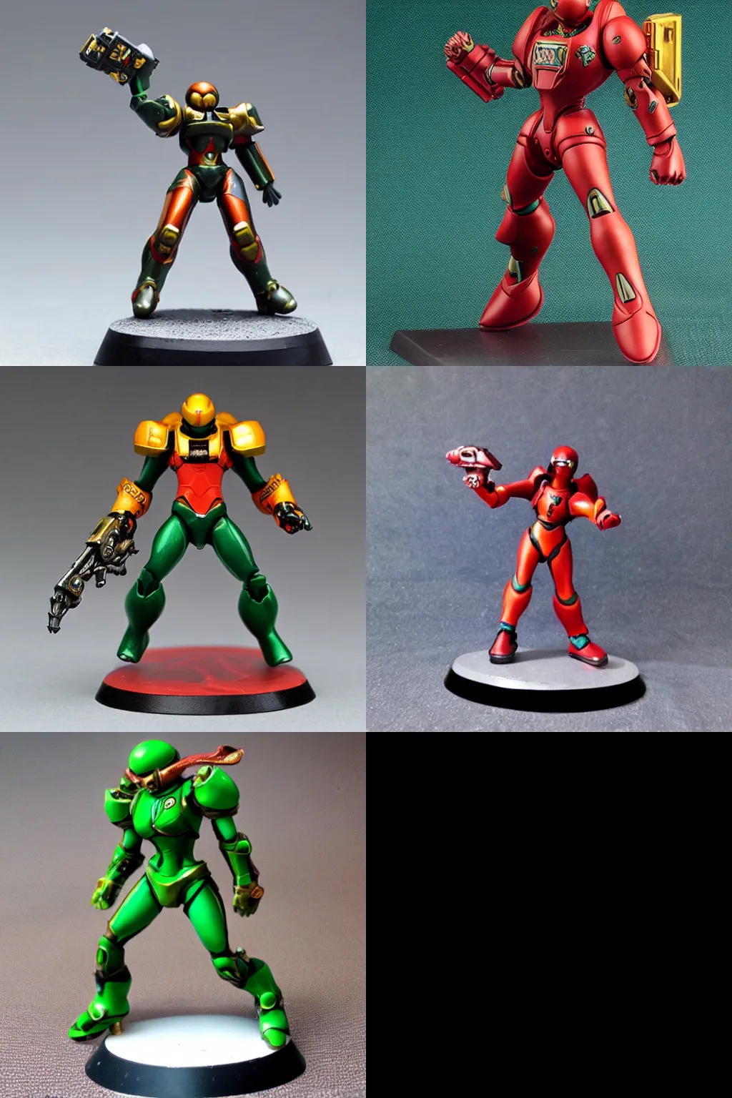 Prompt: samus aran varia suit as a warhammer tabletop figurine