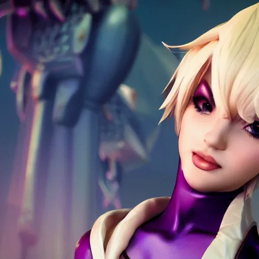 Image similar to still of pretty Riven (League of Legends) in KDA music video. 3d render, octane render, game art, realistic, highly detailed, trending on artstation, 4k, trending on artstation, pixar, cgsociety, unreal engine 5, redshift render, trending on artstation, blender, behance, cg