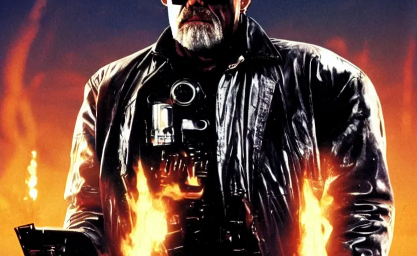 Prompt: the terminator starring wilford brimley vfx film