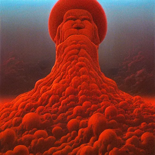 Image similar to a optimistic, colorful vision of heaven by zdzisław beksinski, oil on canvas