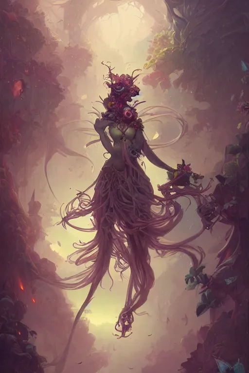 Image similar to book cover | plant fairy | digital painting | highly detailed | ultra realistic | dark fantasy | vivid colors | cinematic atmosphere | hyper detailed | peter mohrbacher