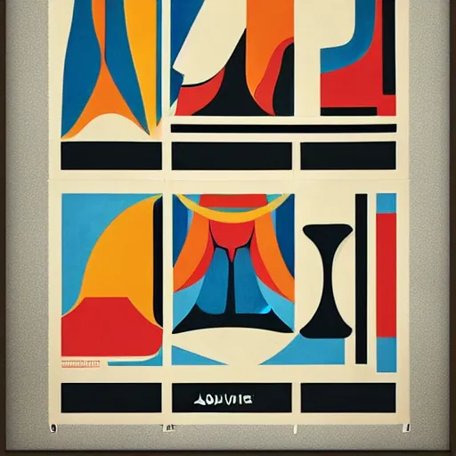 Image similar to midcentury bauhaus art poster