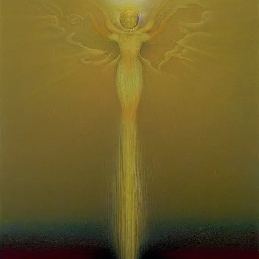 Prompt: the soul of universe by zdzisław beksinski, oil on canvas