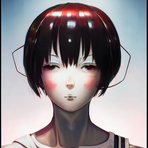 Prompt: A cyborg girl with big and cute red eyes, fine-face, realistic shaded perfect face, fine details. red, black and white robotic parts. Very very anime. Realistic shaded lighting poster by Ilya Kuvshinov katsuhiro otomo ghost-in-the-shell, magali villeneuve, artgerm, Jeremy Lipkin and Michael Garmash, Rob Rey and Kentarõ Miura style, trending on art station