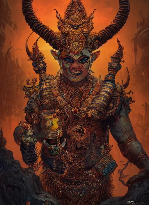 Image similar to a photorealistic dramatic hyperrealistic full frame render of a beautiful eerie comic style thai ramakien character rama by joe fenton, dan mumford, color poster art design, beautiful dynamic dramatic dark moody lighting, shadows, cinematic atmosphere, octane render, 8 k