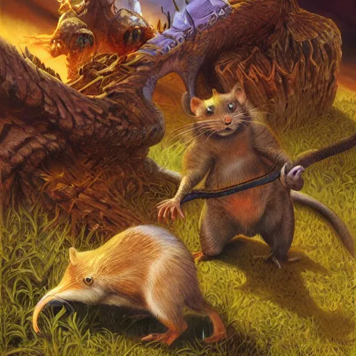 Prompt: realm of rodents, Stephen youll, Darrell K Sweet, artstation, concept art