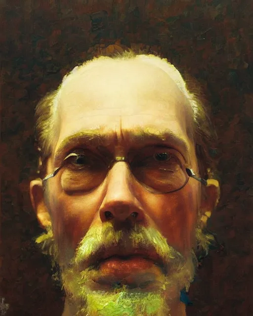 Image similar to painterly portrait, Hank Williams Sr, impasto, fantasy, chuck close:7, carl spitzweg:7, cinematic light, full face, symmetrical face