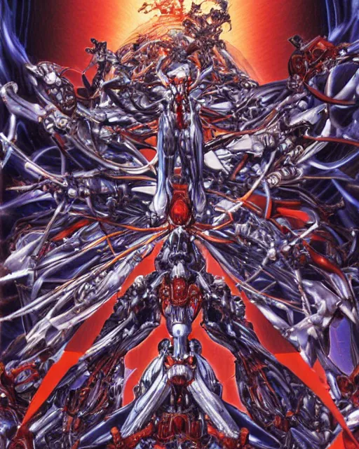 Image similar to evangelion by ayami kojima, biomechanical, 4 k, hyper detailed