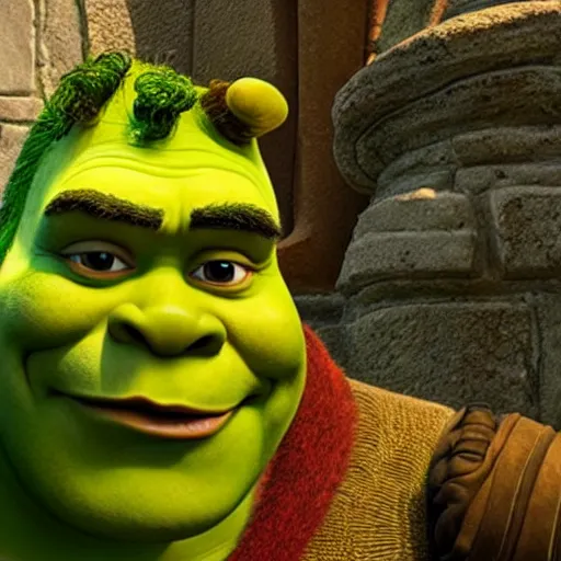 Prompt: shrek in among us, 4 k, trending