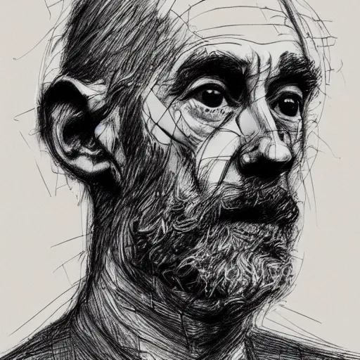 Image similar to a realistic yet scraggly portrait sketch of the side profile of a stern and sophisticated young michael stipe, trending on artstation, intricate details, in the style of frank auerbach, in the style of sergio aragones, in the style of martin ansin, in the style of david aja, in the style of mattias adolfsson