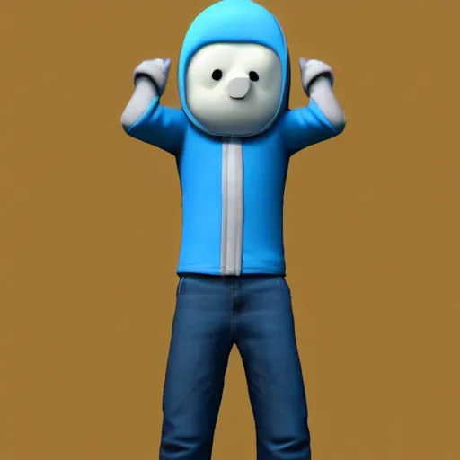 Image similar to Finn the human depicted as a real human, 3D render, blender, trending on artstation and unreal engine