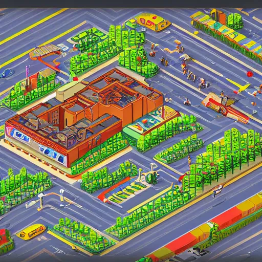 Prompt: pixorama, silicon valley, complex illustration, eboy, ecity, pixel art, isometric illustration, 3 d isometric pixel art, high detailed, trending on artstation