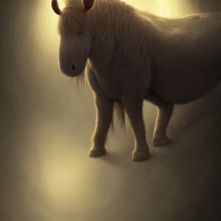 Image similar to epic professional digital art of simple eeyore, atmospheric lighting, painted, intricate, detailed, by leesha hannigan, thierry doizon, ignacio fernandez rios, best on artstation, cgsociety, epic, stunning, gorgeous, much detail, much wow, masterpiece