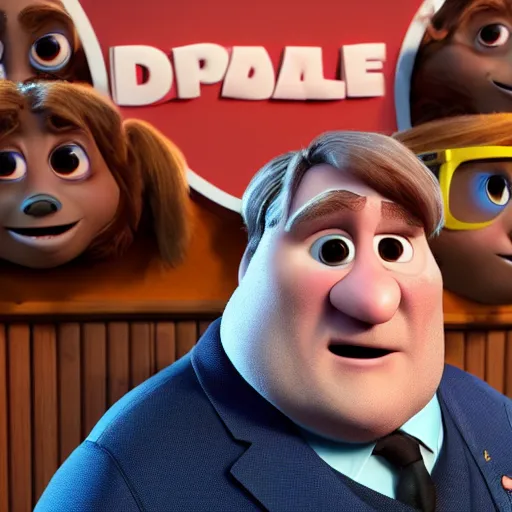 Image similar to gerard depardieu as a pixar disney character from up 2 0 0 9 unreal engine octane render 3 d render photorealistic