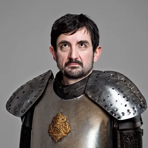 Prompt: richard iv the roman king photo, real human, soft studio lighting, 6 0 mm lens in full armor