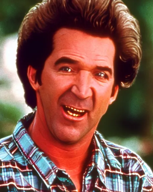 Image similar to Film still close-up shot of Val Kilmer as happy gilmore from the movie happy gilmore. Photographic, photography