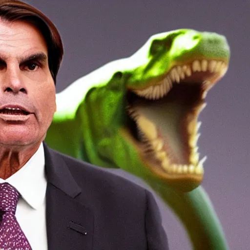 Prompt: Jair Bolsonaro as a dinosaur