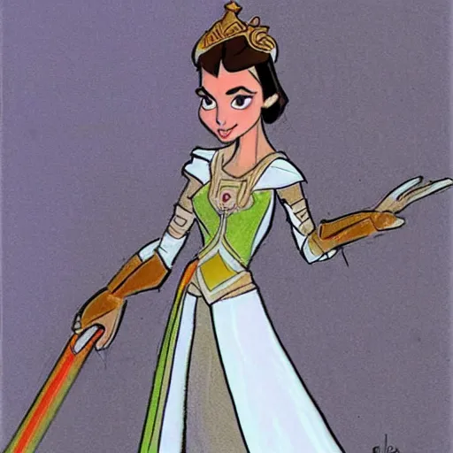 Image similar to milt kahl sketch of victoria justice as princess padme from star wars episode 3