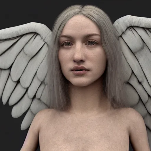 Image similar to tormented female angel, 8k, ultra realistic, hyper realistic