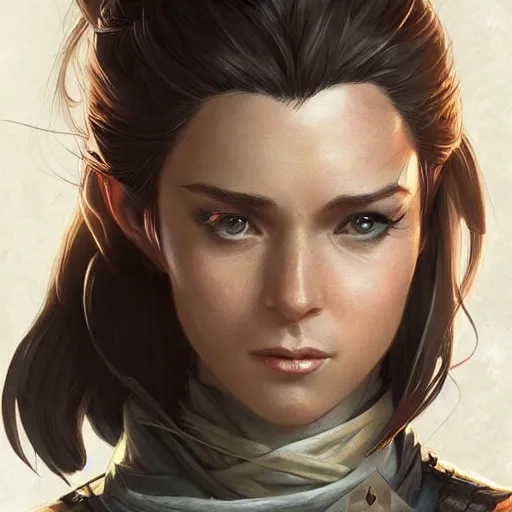 Image similar to middle aged female ranger, art by artgerm and greg rutkowski and magali villeneuve, d & d, fantasy, portrait, highly detailed, headshot, digital painting, trending on artstation, concept art, sharp focus, illustration