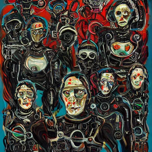 Prompt: cyborgs by pollock