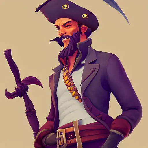 Image similar to painting jack the pirate on sea of thieves game avatar hero smooth face median photoshop filter cutout vector behance hd by jesper ejsing, by rhads, makoto shinkai and lois van baarle, ilya kuvshinov, rossdraws, illustration, art by ilya kuvshinov and gustav klimt