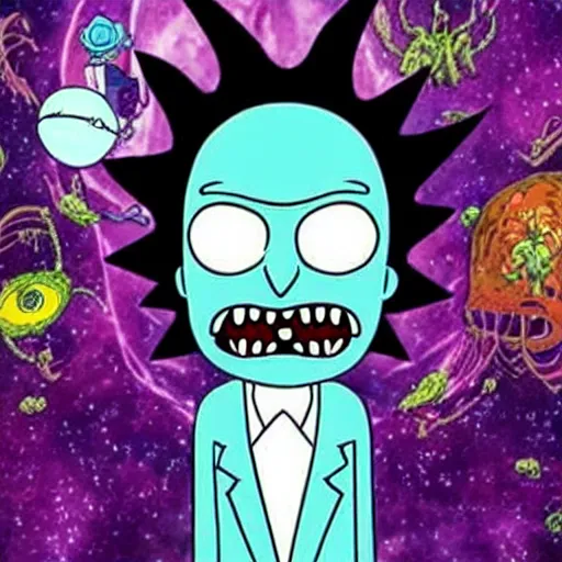 Image similar to alien rick and morty forever and forever a hundred years! g