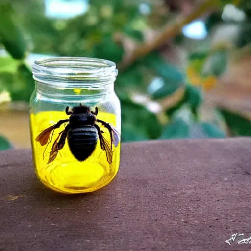 Image similar to a bee in a jar