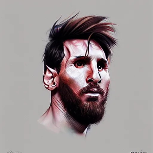 Prompt: a portrait of lionel messi by sabbas apterus