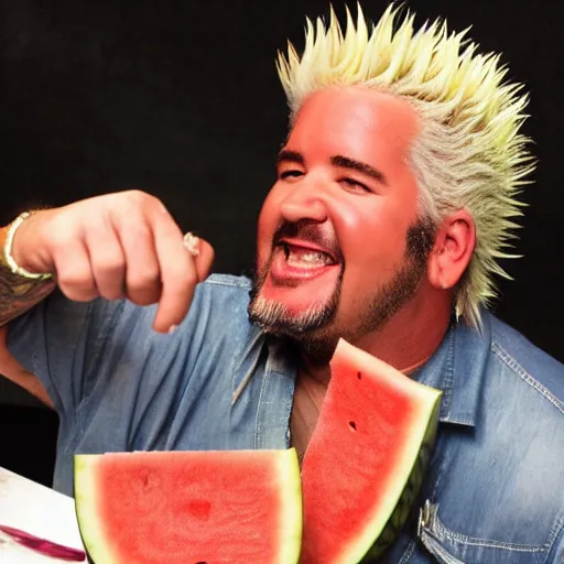 Prompt: brain surgery inside Guy Fieri’s brain is watermelon