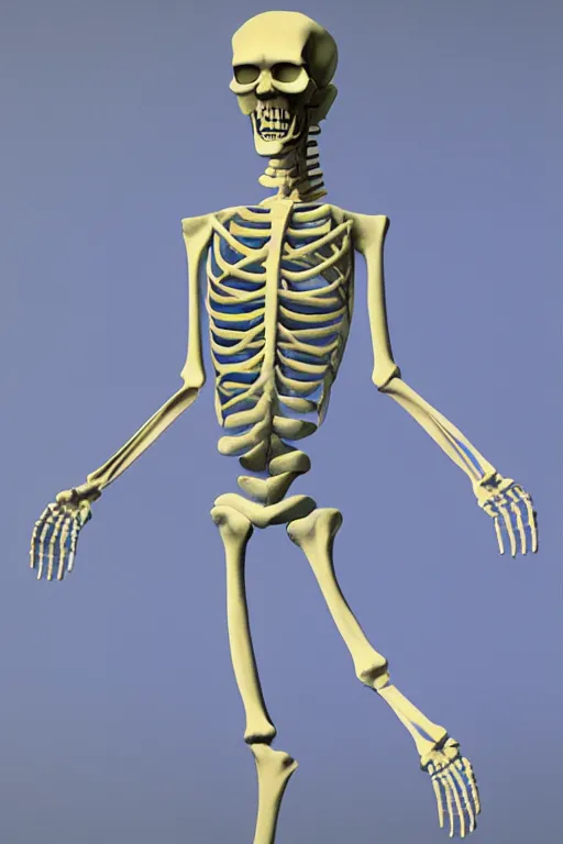 Prompt: vitalik buterin is a money skeleton, vitalik painting by rene magritte, 3 d rendering by beeple