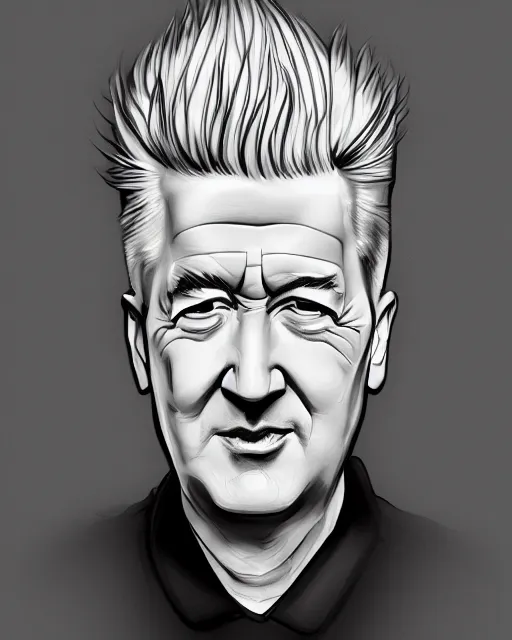 Image similar to a portrait of david lynch, anime drawin style, ghibly, trending on artstation,