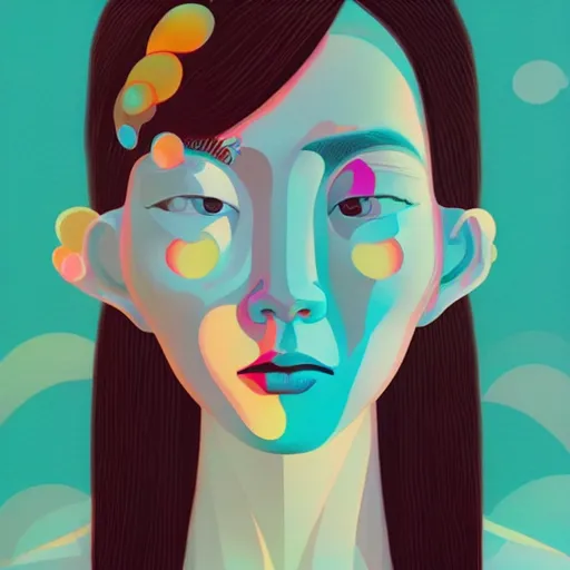 Image similar to portrait of a girl, beeple and james jean, chiho aoshima color scheme