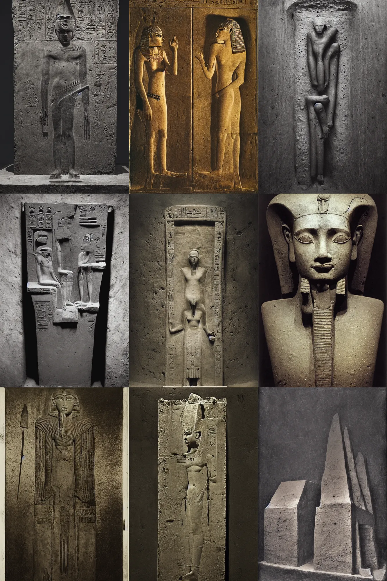 Prompt: wet plate photography ancient egyptian sarcophagus, scp, beksinski, barlowe