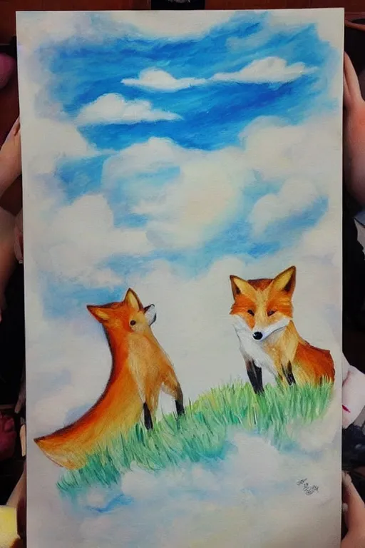 Prompt: 🦊☁️🎨🖌️