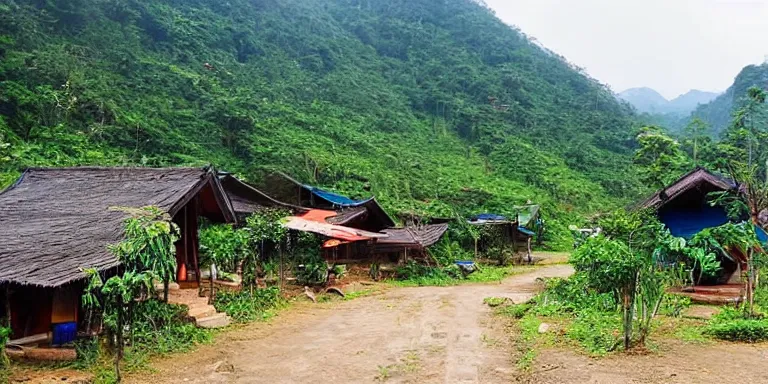 Image similar to a homestay place in Vietnam mountain area