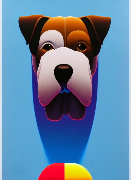 Image similar to dog by shusei nagaoka, kaws, david rudnick, airbrush on canvas, pastell colours, cell shaded!!!, 8 k