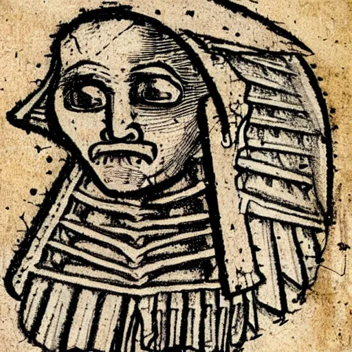 Prompt: Medieval sketch of a pimple faced punk