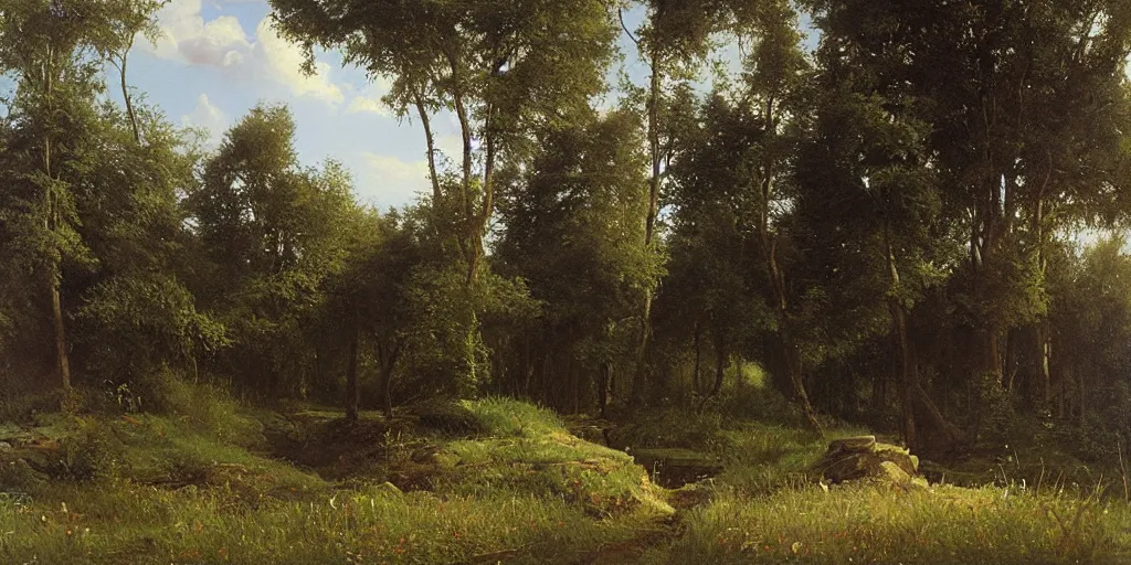 Image similar to The Shire, Ivan Kramskoi painting