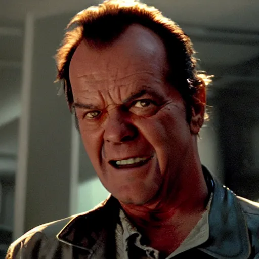 Prompt: VFX movie where Jack Nicholson plays the Terminator by Emmanuel Lubezki