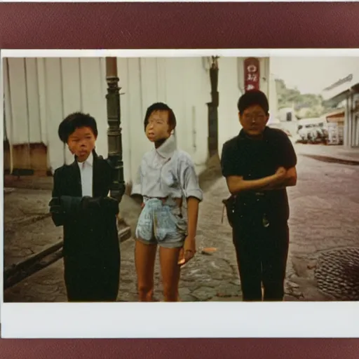 Image similar to The Taiping Rebellion, 90s polaroid, by Saul Leiter, Jamel Shabazz, Nan Goldin