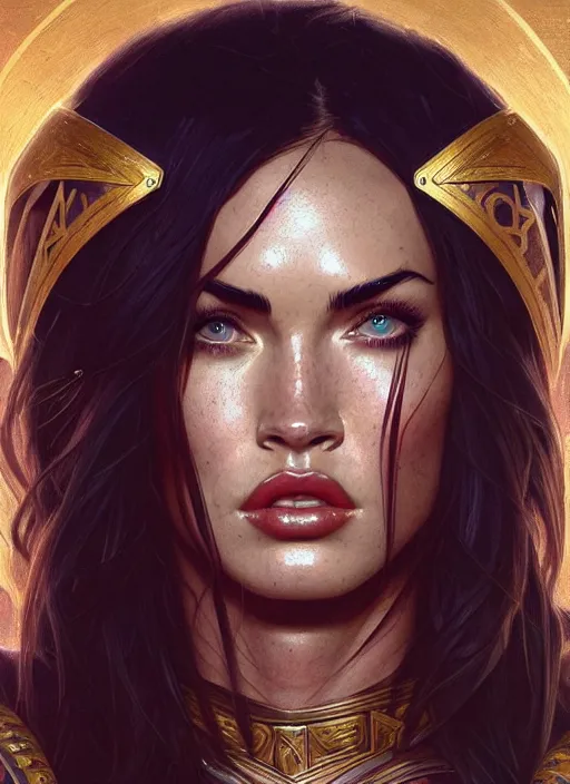 portrait of megan fox as gladiator, roman, shield, | Stable Diffusion ...