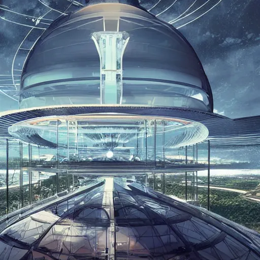 “destiny skybox depicting a space elevator, a gigantic | Stable ...