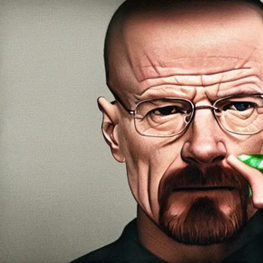 Image similar to walter white drinking milk