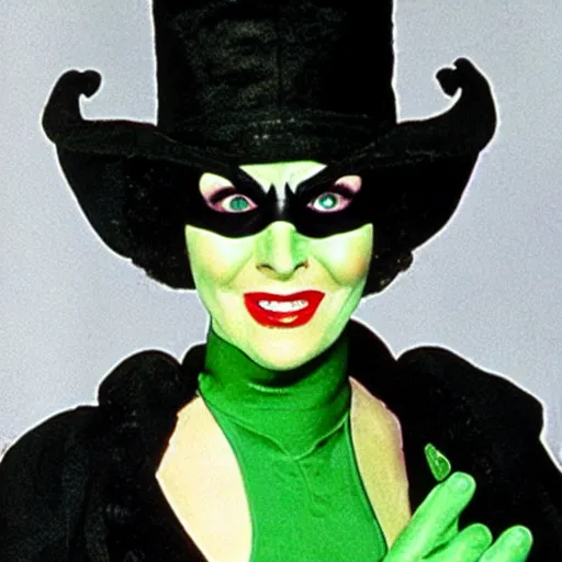 Image similar to elvira as the riddler