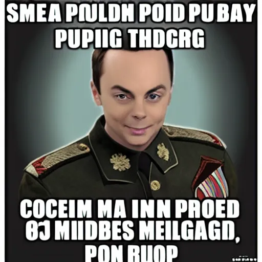 Image similar to sheldon cooper russian millitary propoganda